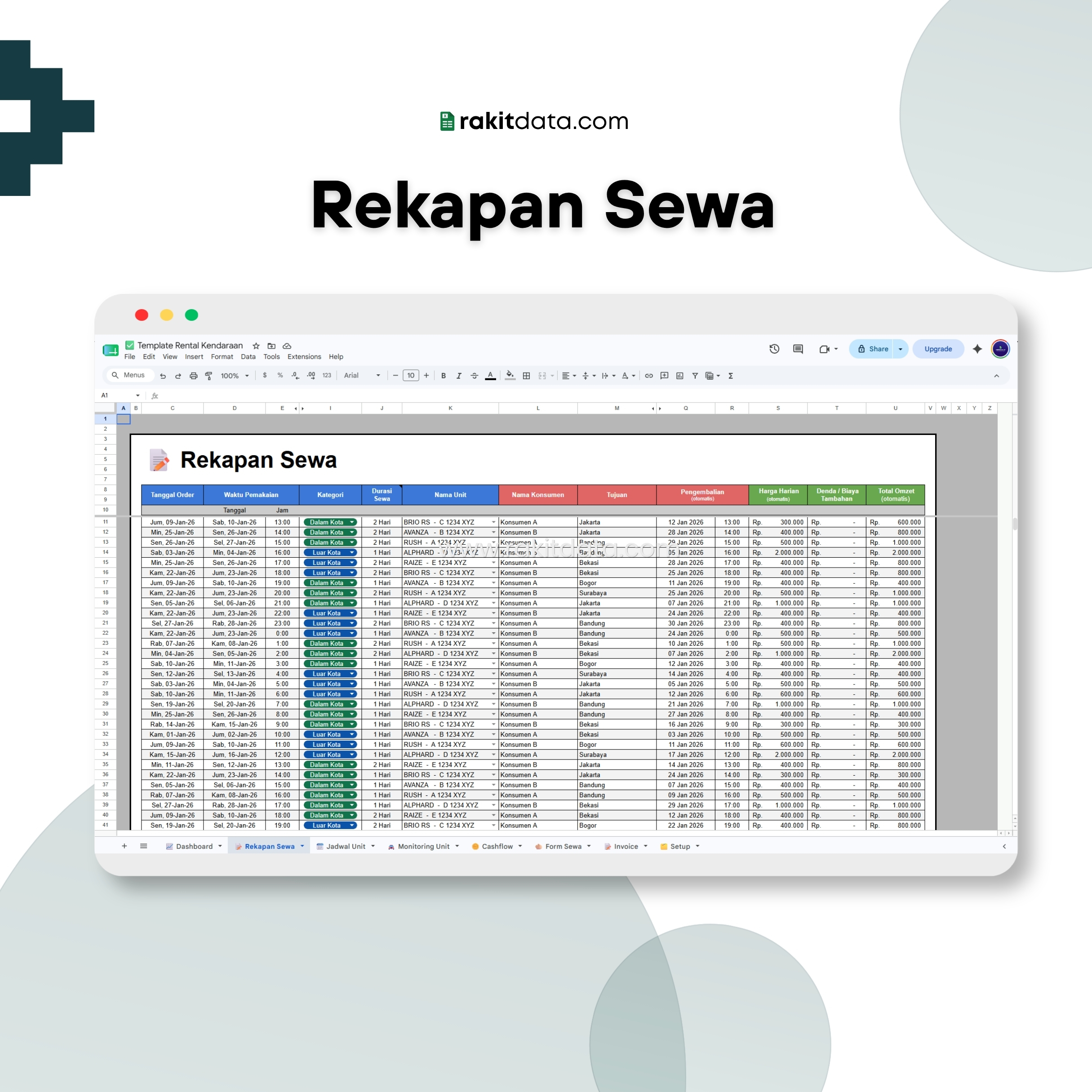 Rekapan Sewa