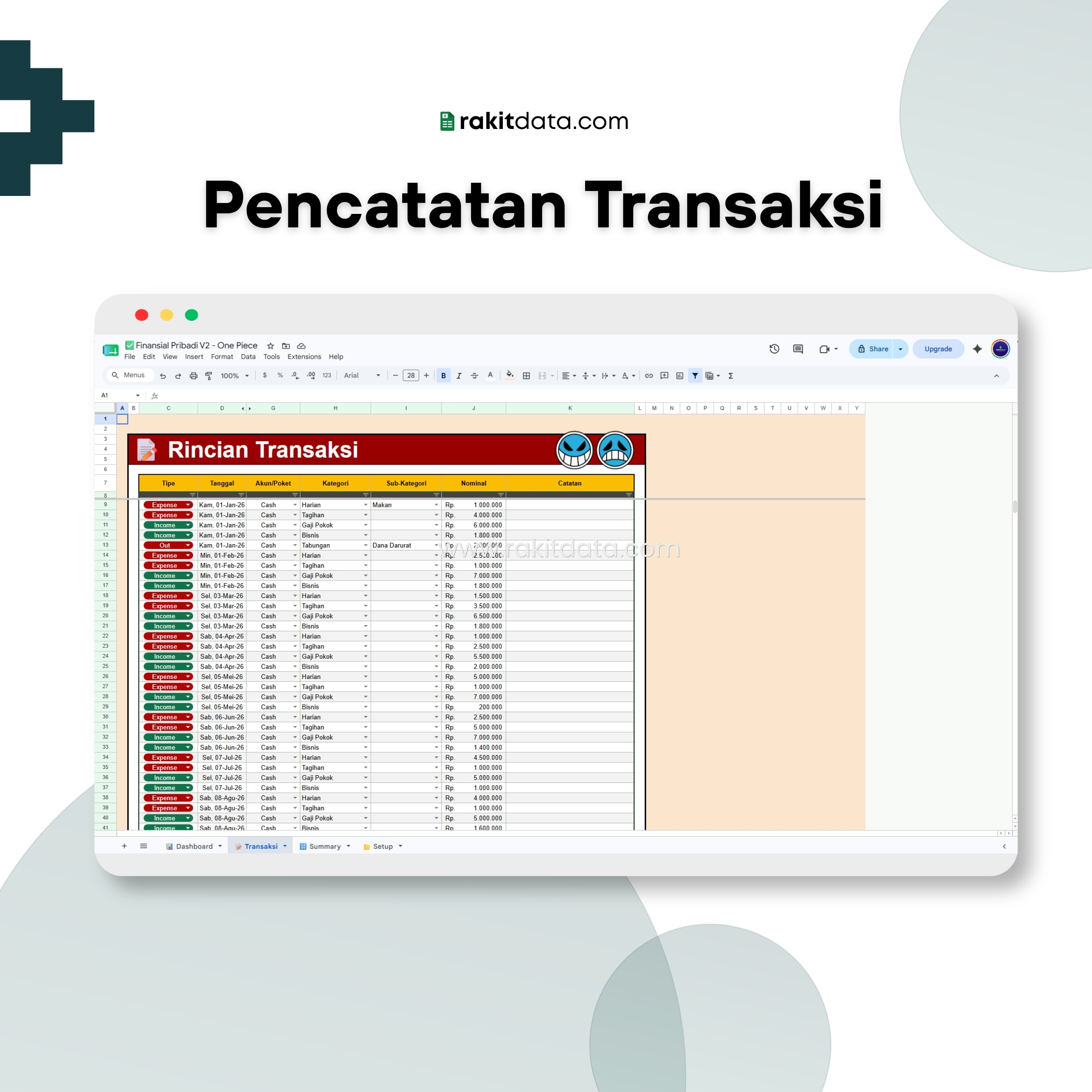 Rekap Transaksi One Piece