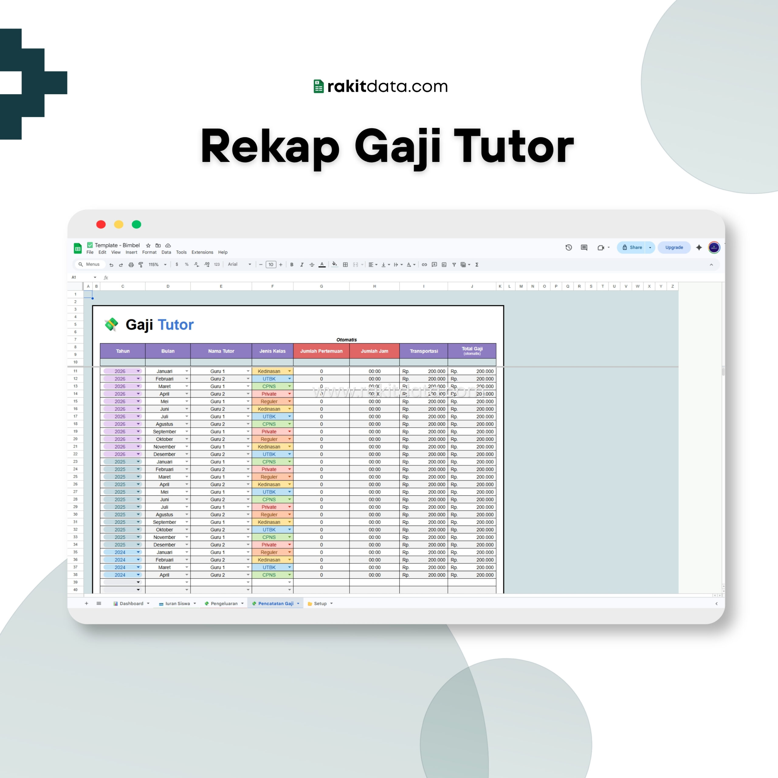 Rekap Gaji Tutor