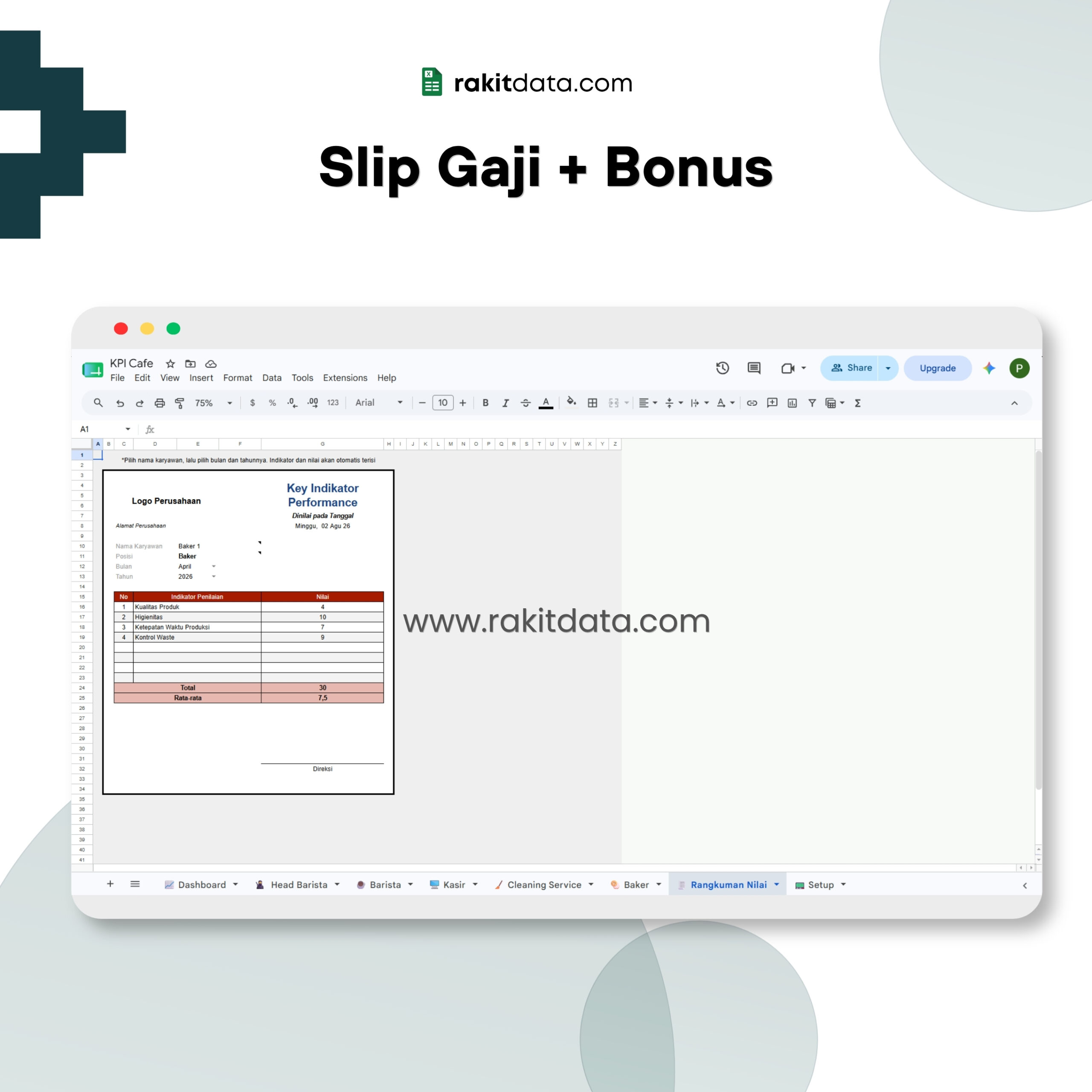 Slip Gaji + Bonus
