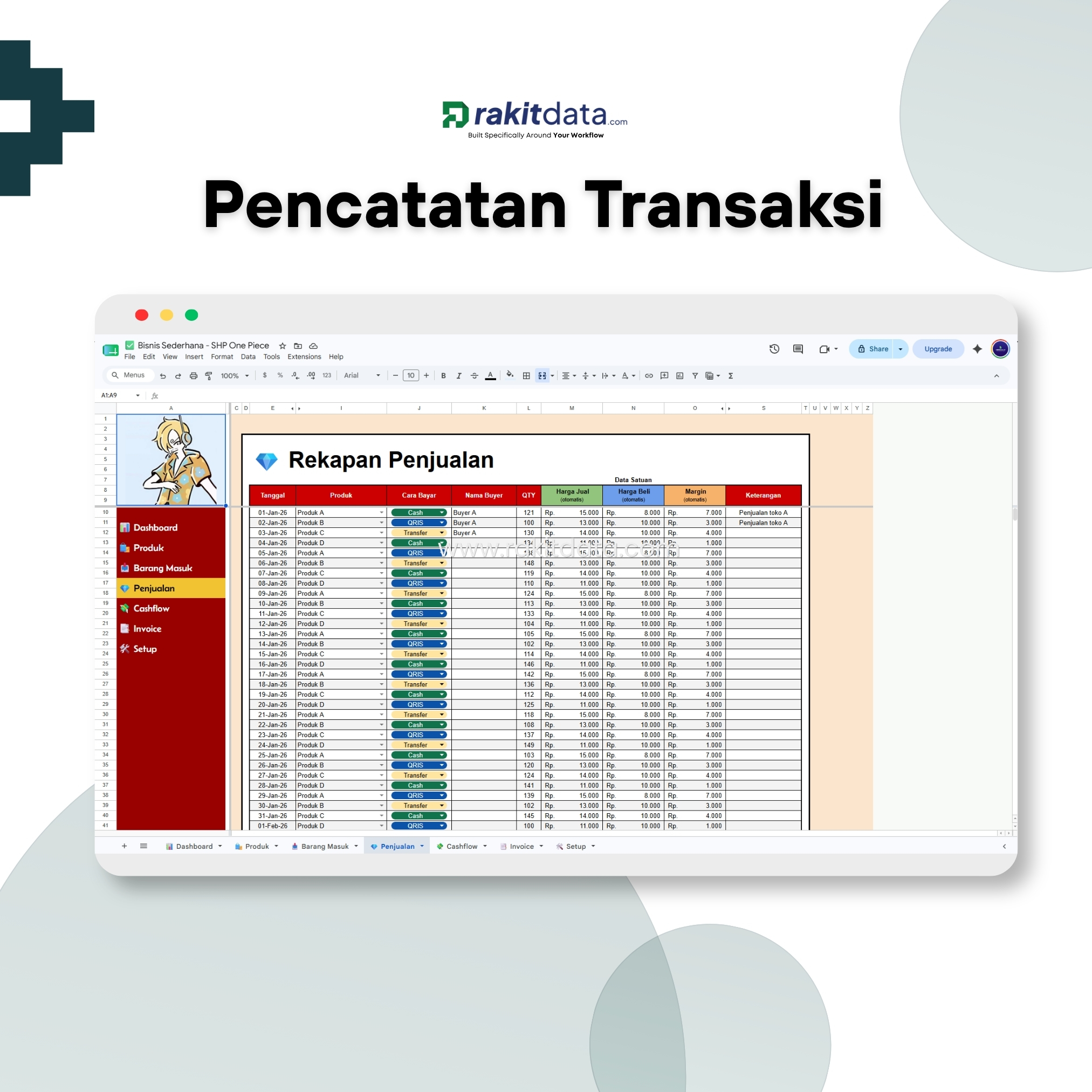 Pencatatan Transaksi Onepiece